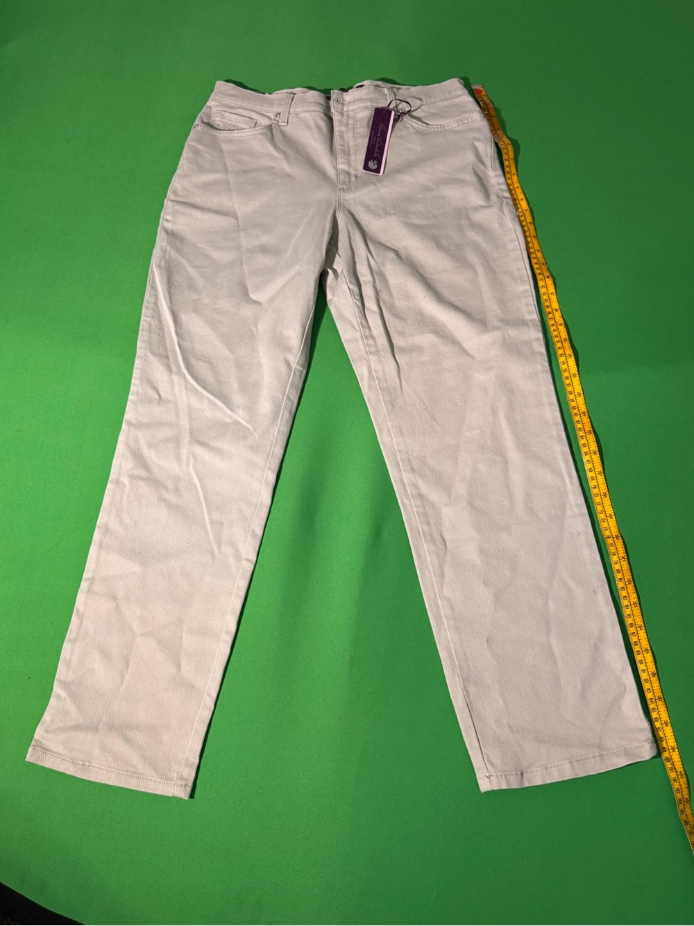 Amanda Uprichard straight-leg jeans in light cream green